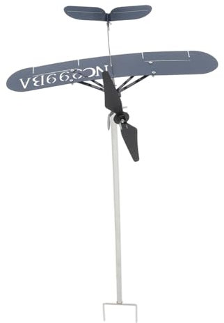 POPETPOP Einzigartiges Flugzeug-hofdekor Gartendekor Für Draußen Wetterfahne Aus Metall Wind Für Den Garten 3D-metallskulptur Einfach Zu Installierendes Scheunendekor