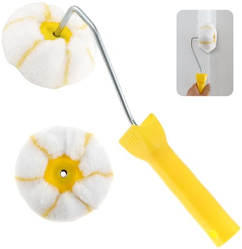 Juego de rodillos de pintura eficientes para paneles de yeso, herramientas profesionales para esquinas de esquina, fácil de limpiar, herramienta de pintura de esquina para paredes de esquina, hogar,