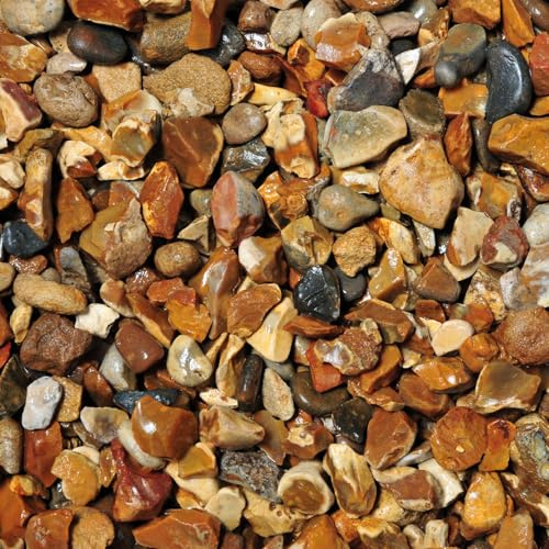 Golden Gravel 10mm Decorative Aggregates Stones Chippings 800kg Bag - For Garden Yards Borders Flower Beds Paths Patios Driveways Rockery Ground Cover Landscaping