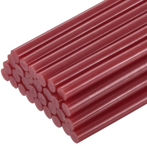 QUARKZMAN 30 Stück Heißklebestifte 7mm x 200mm Mini Heißklebesticks Heißklebepistole Heißkleber Klebestifte Heißklebestäbchen für Reparieren Kunst Dekorieren Handwerk Weinrot