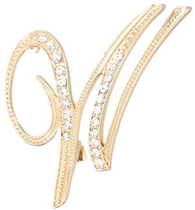 PATIKIL Brief Brosche Pins, Buchstaben Strass Perle Broschen Set Metall Kristall Alphabet A-Z Reversnadel für Damen Schmuck Geschenk Anzug Kleidung Hut Kleid Mantel Handwerk