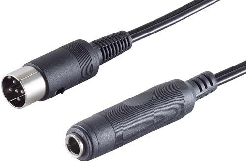 1aTTack.de 1x 0,2m Würfelstecker 5-pol. auf 6,3mm Klinkenbuchse Audio Adapterkabel Vergossene Stecker Vernickelte Kontakte Für HiFi Musikinstrumente Studio Equipment