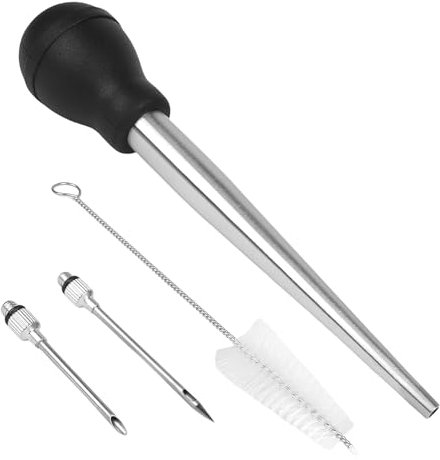 HUAANYA Efficient Turkey Baster Cleaning Brush Injectors Needle Stainless Steel Texture Great For Enhancing Culinarys