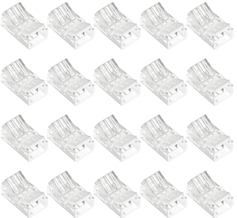 Supecesorio 20PCS 2 Pin 8mm Conector de Tira LED, Conector Rápido de Luz de Cinta LED Conectores Led sin Soldadura, Empalme Tira LED sin Soldadura, para 3528 Monocolor y Tira 8mm Ancho