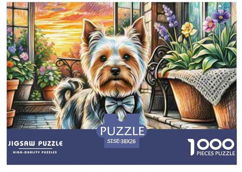 Yorkshire Terrier​ Jigsaw Puzzles for Adults 1000 Educational Games Pet Dog Puzzles for Adults Fun Present & Activity for Home38x26cm/1000pcs