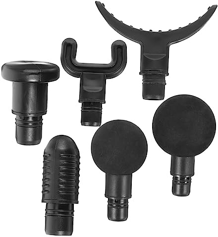 6 Stück Massageaufsatz für Fitness Massagegerät Kopf aus ABS | Schwarz, Austauschbarer Kopf für Sportlermassagegerät, Zubehör für Runner und Weightlifter, Portable Lösung