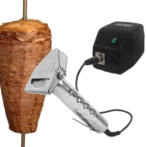 Coltello elettrico for kebab e doner shawarma,affettatrice portatile for kebab e doner,taglierina for gyros di carne affettata a 8000 giri/min con 2 lame,affettatrice automatica for carne da barbecue