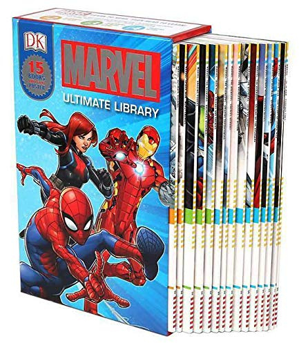 Marvel Ultimate Library 15 Books Plus Giant Fold-Out Poster, Super Hero's IRONMAN, SPIDERMAN, THE AVENGERS, Reader Levels 2, 3 & 4