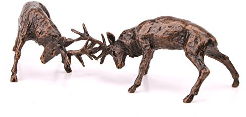 Butler & Peach, massiv, Bronze Miniatur Brunft Hirsche