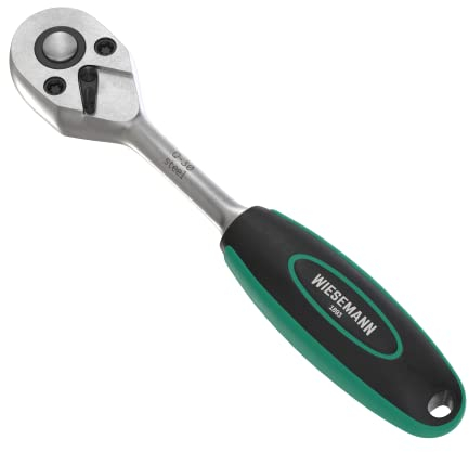 Cricchetto con levetta da 1/4 pollici con 72 denti WIESEMANN 1893 | cricchetto con dentatura fine in lega acciaio CV cromato | 80812