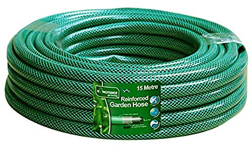 HomeZone 15M Hose Reel Large 3 Layer Frost Resistant Reinforced Wall Garden Water Hose Pipe Tough Path Gardening