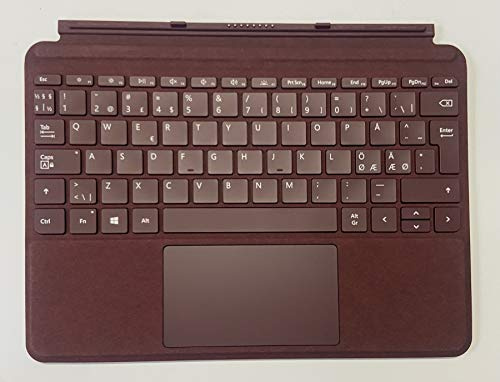 Microsoft Surface Go Signature Type Cover Alcantara für Surface Go, Surface Go 2 -Tastaturbelegung: QWERTY -PAN-Nordic (Bordeaux Rot)