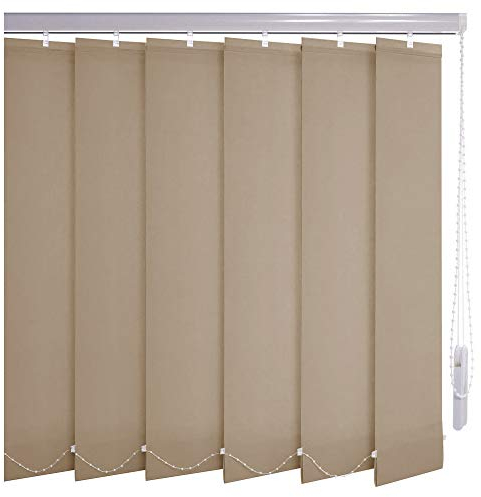Sonnenschutz-HH® - Lamellenvorhang beige lichtdurchlässig - Breite 280 cm x 200 cm Höhe - Lamellenbreite 127mm Vertikaljalousie Vertikalanlage Schiebevorhang