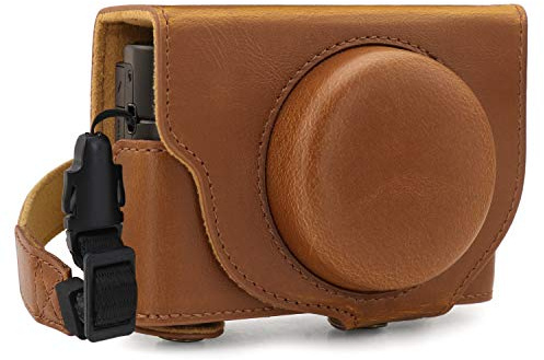 MegaGear Ever Ready - Funda de Piel para cámara con Correa Compatible con Sony Cyber-Shot DSC-RX100 VII