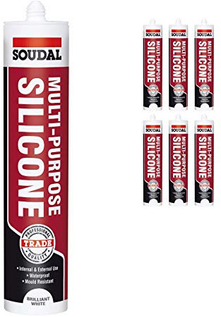 Brilliant White Soudal Trade Silicone Multi Purpose Construction Sealant Acetoxy with Fungicide