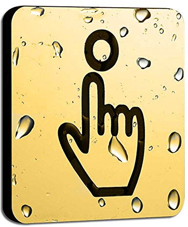 Lanhope Doorbell Sign Acrylic 6×6cm Please Ring The Bell Simple Style with Double-sided Tape, Waterproof, Sun Protection, Not Easy to Fade for Home School Office Front Door Wall Plaque (Gold)