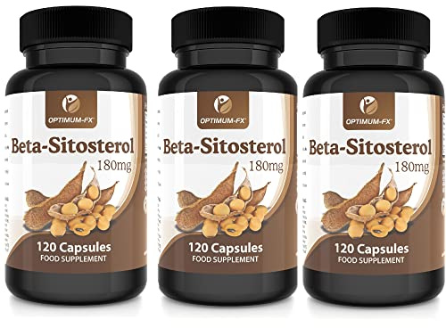 Beta Sitosterol 180mg from 400mg Plant Sterols Capsule High Strength Supplement – NOT Tablets or Powder – Contributes to Normal Blood Cholesterol 120 Vegan Caps 2 Months’ Supply