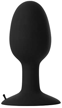 Prowler Weighted Silicone Large Butt Plug with Internal Oscillating Ball for Added Intense Pleasure in Black - 5 Inches Insertable Length, 17.2cm Girth - by Prowler