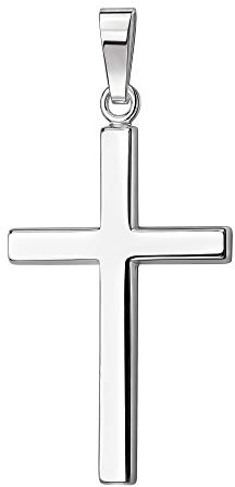 Kreuz-Anhänger hochglanz 925 Sterlingsilber Kettenanhänger mit Halskette Länge wählbar.