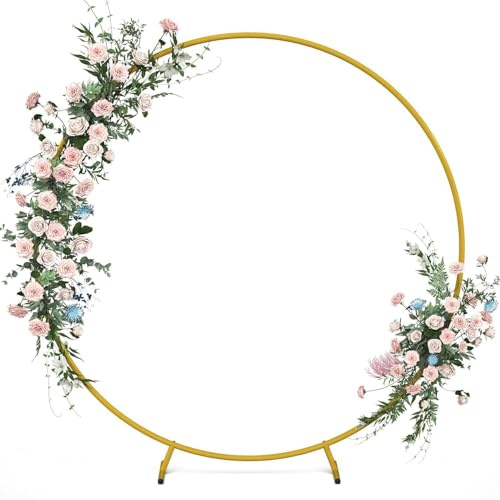 2M Metall Luftballon Bogen Kit,DIY Gebogene Bögen,Eisen Hochzeitsbogen,DIY Metall Runde Ballon Bogen Girlande,Runder Ring Ballonbogen Kit,Blumen Deko für Geburtstag Party,Weihnachten,Hochzeit