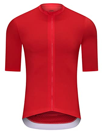 PRIOKNIKO Herren Fahrrad-Bekleidungssets Kurzarm Bike Uick-Dry Racing MTB Fahrrad Breathale Radtrikot,Rot,M