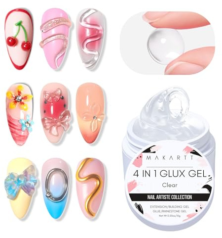 Makartt 4-in-1-Antihaft-Aufbaugel klar für Nagelverlängerung, 15 ml