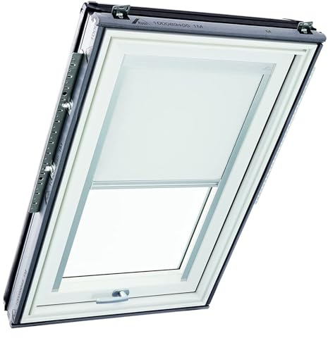 Tenda Oscurante Originale Roto ZRV - Guide di Scorrimento Laterali Argento - per Finestre da Tetto delle Serie R6/R8, i8 e Classic 64/84 - Dimensioni 134/098 | 13/09 - Colore del Tessuto Bianco
