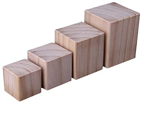 Jolan Quadratische Möbelbeine,4 Stück Holz Tischbeine,Sofa Schreibtisch Schrank Esstisch Couchtisch Unterstützung Möbelfüsse,Möbelfüße,Um Die Höhe Der Möbel,Tischfüße,Wood-5×5×8cm