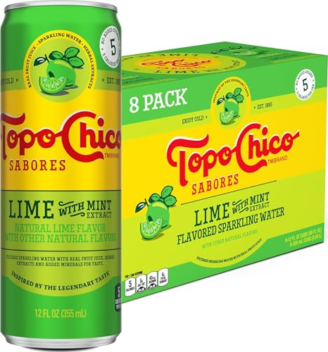 Topo Chico Sabores Lime with Mint Extract 12oz 8pk
