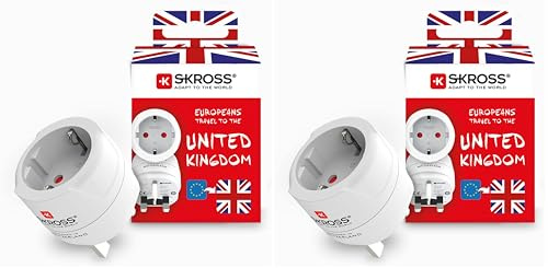 Skross Schutzkontakt Steckeradapter Mehrfarbig One Size (Packung mit 2)
