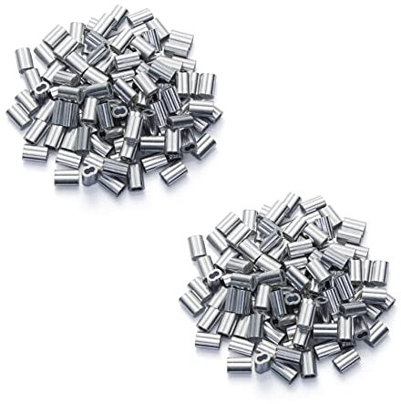JUJNE Lot de 400 douilles de câble de 1/16 avec boucle de sertissage en alliage d'aluminium pour câble métallique