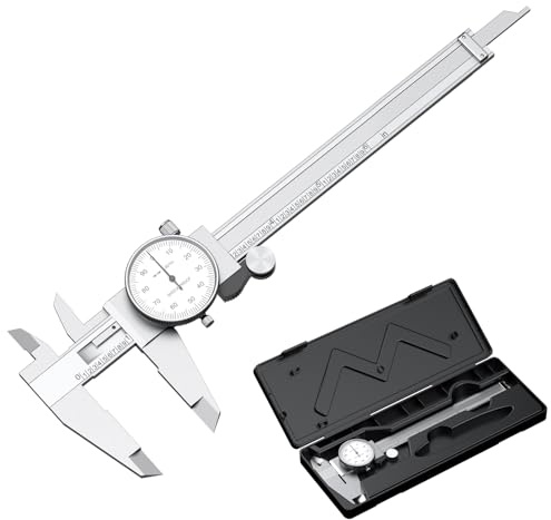 HDLNKAK Dial Caliper Shockproof Dial Caliper Precision Caliper with Watch 0-6 Range, 0.001” Resolution 6 Inch with 0.001 Precision Calipers 4-Way Measurement with Plastic Case