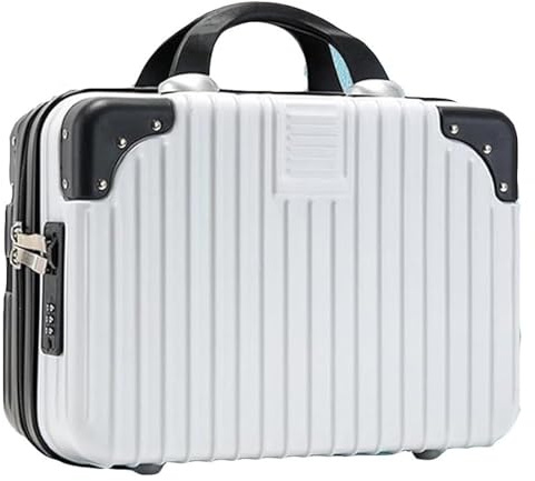 Business Suitcase, Combination Suitcase, Men And WomenSmall Lockable Vanity Case, Large Capacity Hand Luggage, For Travel Boarding Documents Vanity Case ( Color : Black and White , Size : 14in )