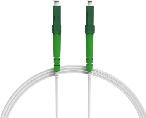 nexinex - 3m weißes Glasfaserkabel LC/APC auf LC/APC Patchkabel | Kompatibel mit Telekom, Vodafone, 1&1, Fritzbox, etc. | LWL Simplex Singlemode OS2 FTTH Glasfaser Lichtwellenleiter Kabel
