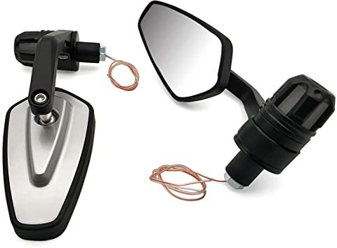 WELSAA Zubehör Motorrad Für H&on&da CBR900RR CB599 / CB600 Hornet CB919 CBR 600 F2, F3, F4, F4i CBR900RR Griffspiegel Mit Blinker-LED-Signalleuchte (Color : Silver)
