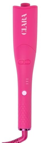 Clara Oil-Coated Protective Auto Curler – Ceramic Hair Curler with Triple Heat Settings – No Burn Automatic Curling Iron – Rotating Curling Iron for All Hair Types, Pink