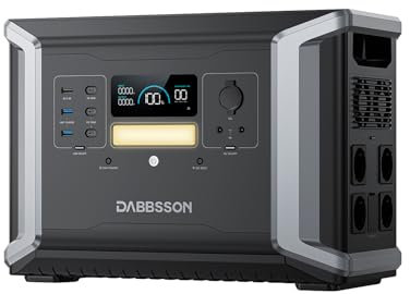 Dabbsson Generador Solar Portatil DBS2100 Pro, Estacion de Energia 2400W y 2150Wh con baterías de LiFePO4 semisólidas EV de 4500 ciclos