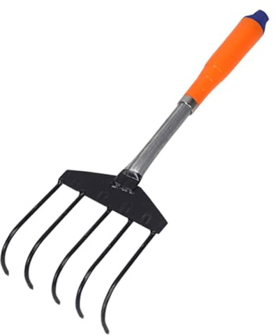 CIYODO Râteau de Plage en Acier Inoxydable à 5 Dents Pinces Pointues pour Creuser Huîtres et Palourdes, Outil Manuel pour Récolte en Bord de Mer Couleur Aléatoire