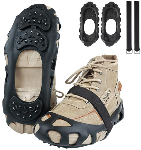 Schuhspikes, Spikes FüR Schuhe Winter, Schneeketten Mit 30 Edelstahl ZäHne Spike, Antirutsch Steigeisen, Steigeisen GröDel FüR Bergschuhe, Schneeketten Schuhe FüR Winter Outdoor Sports Klettern