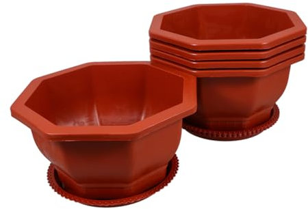 Happyyami 5stücke Dickwandige Blumentöpfe Wiederverwendbare Pflanztöpfe Für Innen Und Außenbereich Für Orchideen Und Gartenpflanzen Mit Untersetzern