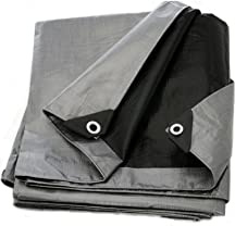 BDW Gewebeplane Abdeckplane Schutzplane Bootsplane VIELE GRößEN 260g/m² PE - Holzabdeckplane wasserdicht Grau-Schwarz