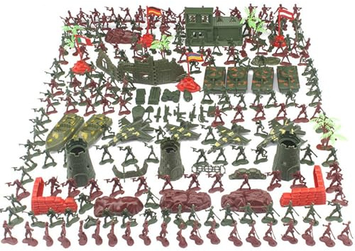 Pomurom Set de Jeu Militaire, 290 Pièces Armée Militaire Jouet, Figurine Soldats et Accessoires de Combat, Jeux de Simulation de Guerre Figurine d'action pour Enfant Adultes