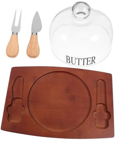 TOPPERFUN 1 Juego De Caja De Mantequilla Recipiente Para Almacenamiento De Mantequilla Mantequera Con Tapa Mantequera De Madera Mantequera Pequeña Con Espátula Organizador De