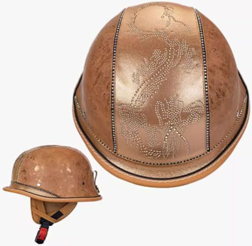 Casco Scodella Portatile, Mezzi Caschi Jet Mezzo Caschi Da Motociclista Vintage Caschi Cromwell Caschi Casco A Scodella Scooter Motorino ECE/DOT Omologato Mezzo Elmetto Da Moto 1,XL