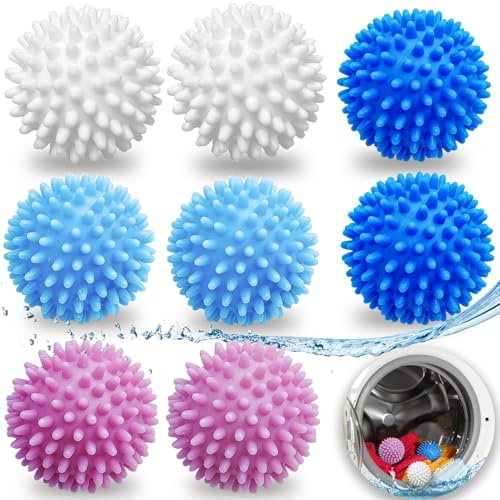 qingmeng 8 Stück Waschbälle, Trockner Bälle für Trockner Trocknerbälle Daunen für Daunenjacken Wäschetrockner Trockner Ball Trocknerball Tennisbälle Waschmaschine Daunen Waschbälle für Waschmaschine