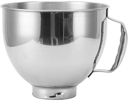 lvifloae Ciotola per impastare Kitchen Aid per planetarie da 4, 4, 5 e 5 qt con manico antiscivolo e occhielli sporgenti in acciaio inossidabile