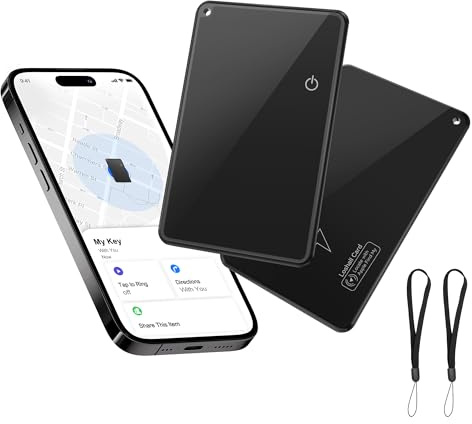 Air-Tag 2 PCS Wallet Tracker Card 2 Pack [Apple MFi Certified] (iOS Only) - Air Trackers for Find My - Bluetooth Smart Keys Finder - Rechargeable Item Locator for Luggage Tags, Passports, Purse, Bags