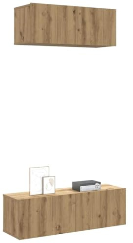 INLIFE Ensemble de Meuble TV Mural 2 pcs chêne Artisanal