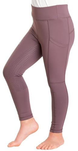 Kids Equestrian Riding Tights - Full Silicone Seat Grip - 4-Way Stretch Fabric - Dual Phone Pockets - Deep Elastic Waistband - Durable Polyester & Elastane Blend - Machine Washable