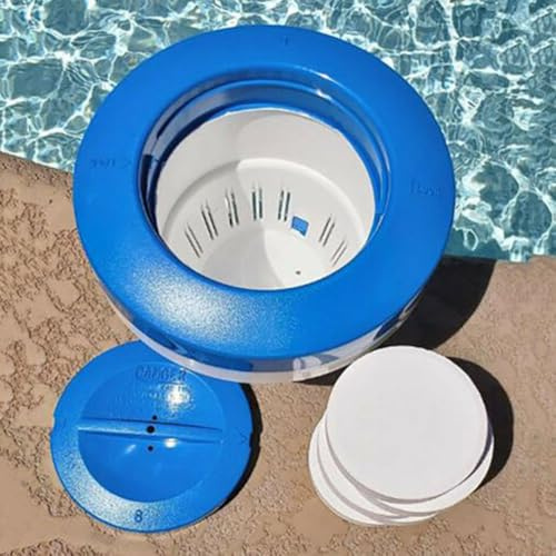 Flytande pooldispenser för 3-tums bromsurfplattor, justerbart låslock, kraftigt skum spa flytare